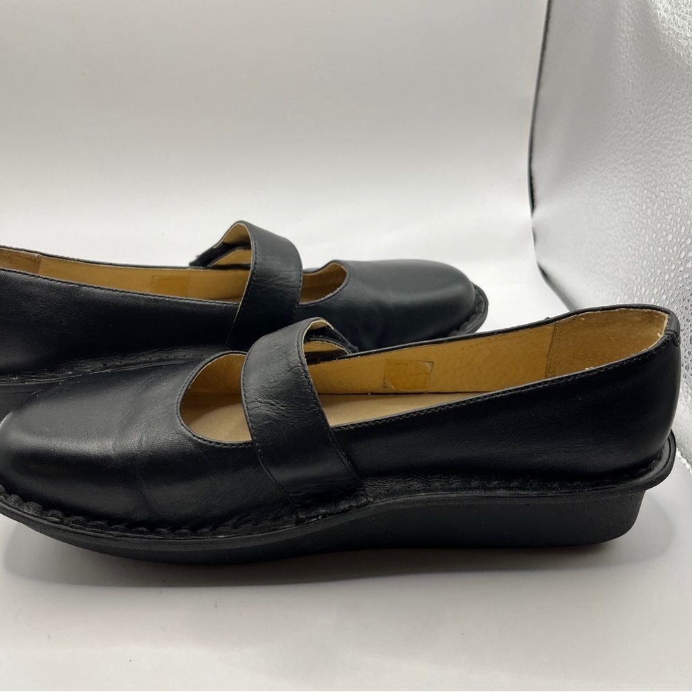 Women's ALEGRIA Black Leather Mary Jane Comfort Shoes Size 38/7 Hook And Eye - Picture 6 of 10
